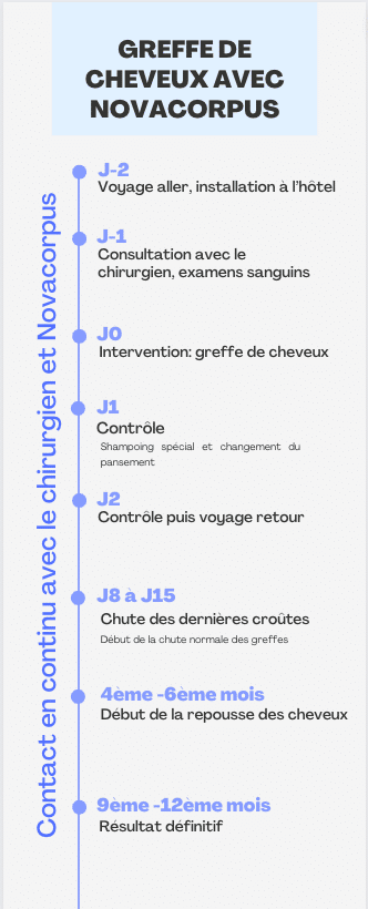 Évolution résultat greffe de cheveux dans le temps